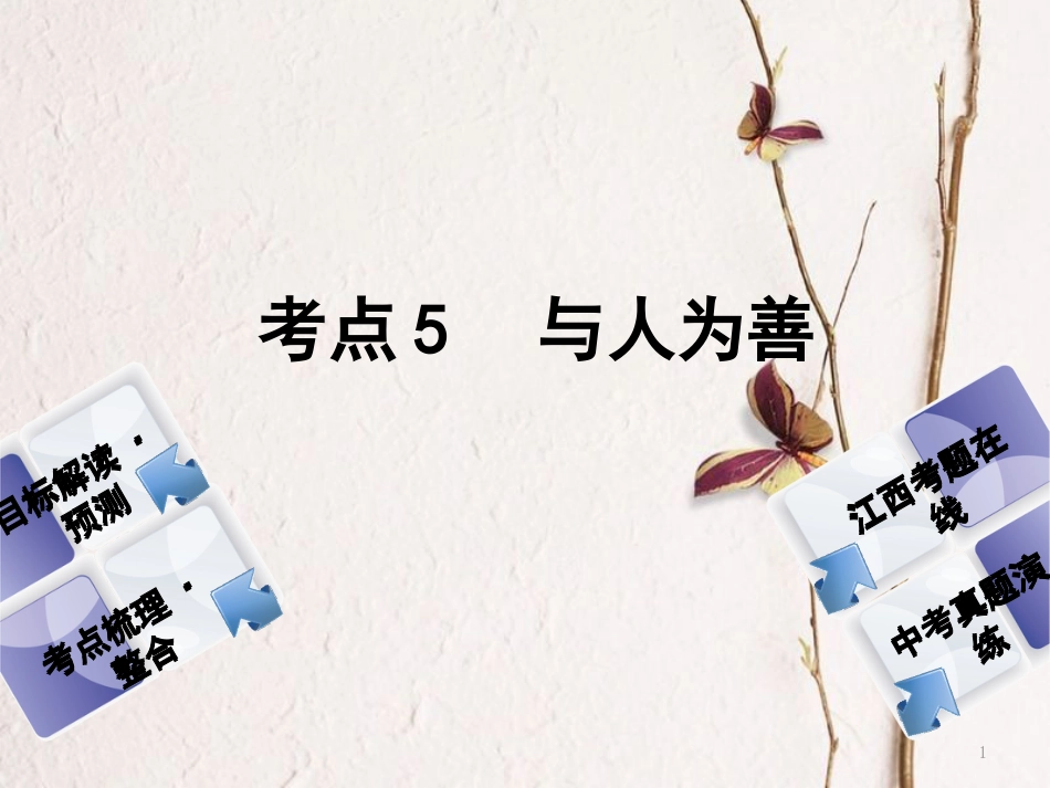 （江西专版）中考政治复习方案 第一单元 心理与品德 考点5 与人为善教材梳理课件_第1页