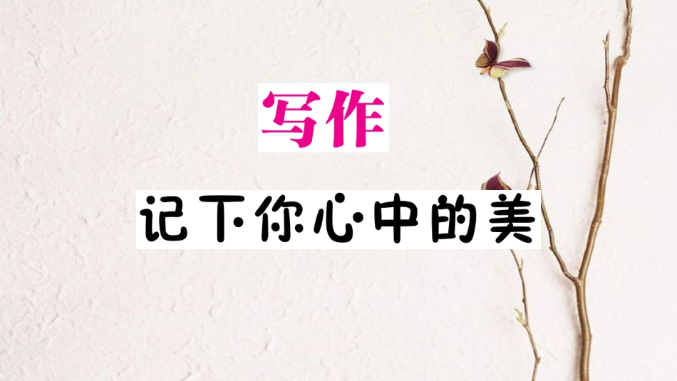 九年级语文下册 第二单元 写作 记下你心中的美作业课件 语文版_第1页