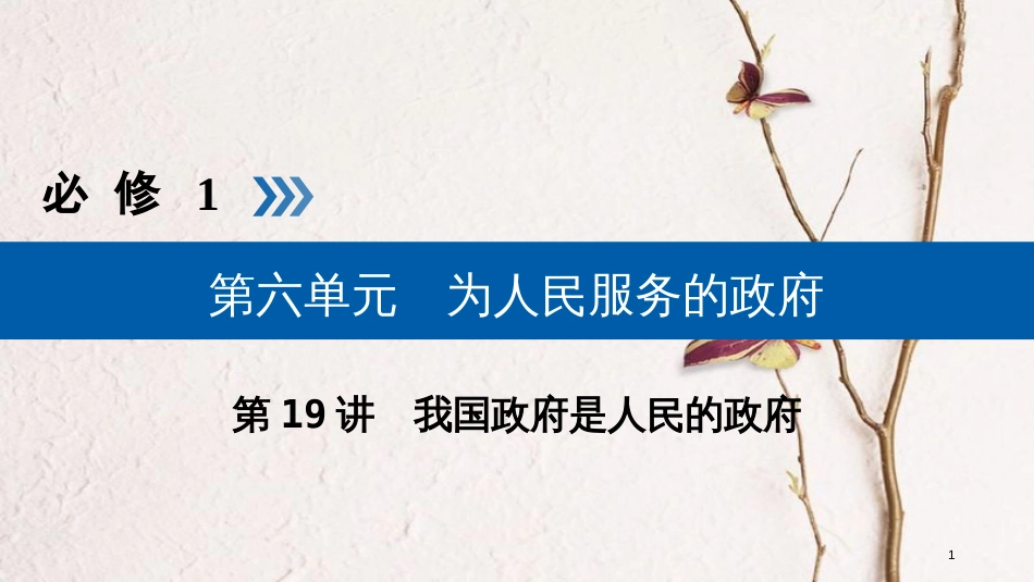 （全国通用版）2019版高考政治一轮复习 第六单元 为人民服务的政府 第19讲 我国政府是人民的政府课件_第1页