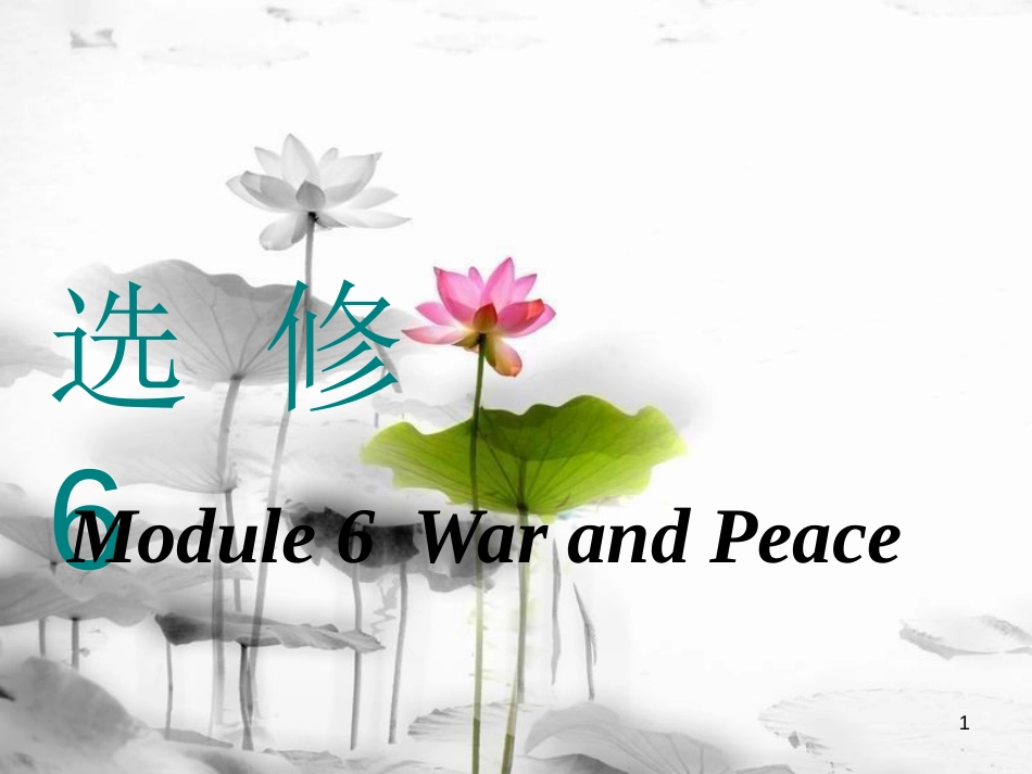 高考英语一轮复习 Module 6 War and Peace课件 外研版选修6_第1页