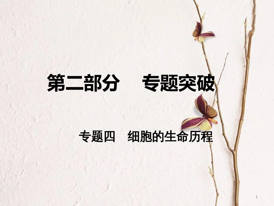 高考生物二轮复习 第二部分 专题四 细胞的生命历程课件_第1页