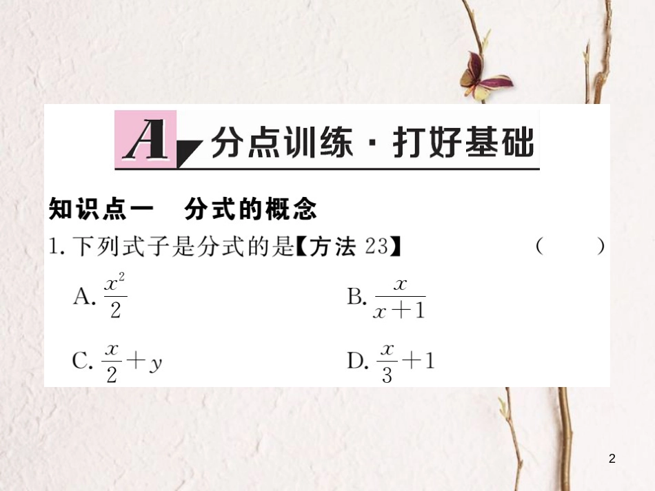 （贵州专用）八年级数学上册 15.1 分式 15.1.1 从分数到分式课件 （新版）新人教版_第2页