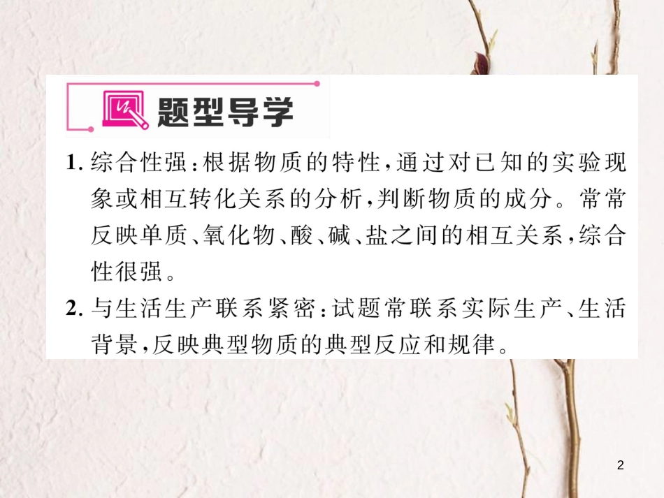九年级化学下册 期末专题复习 专题复习3 推断类试题作业课件 （新版）新人教版_第2页