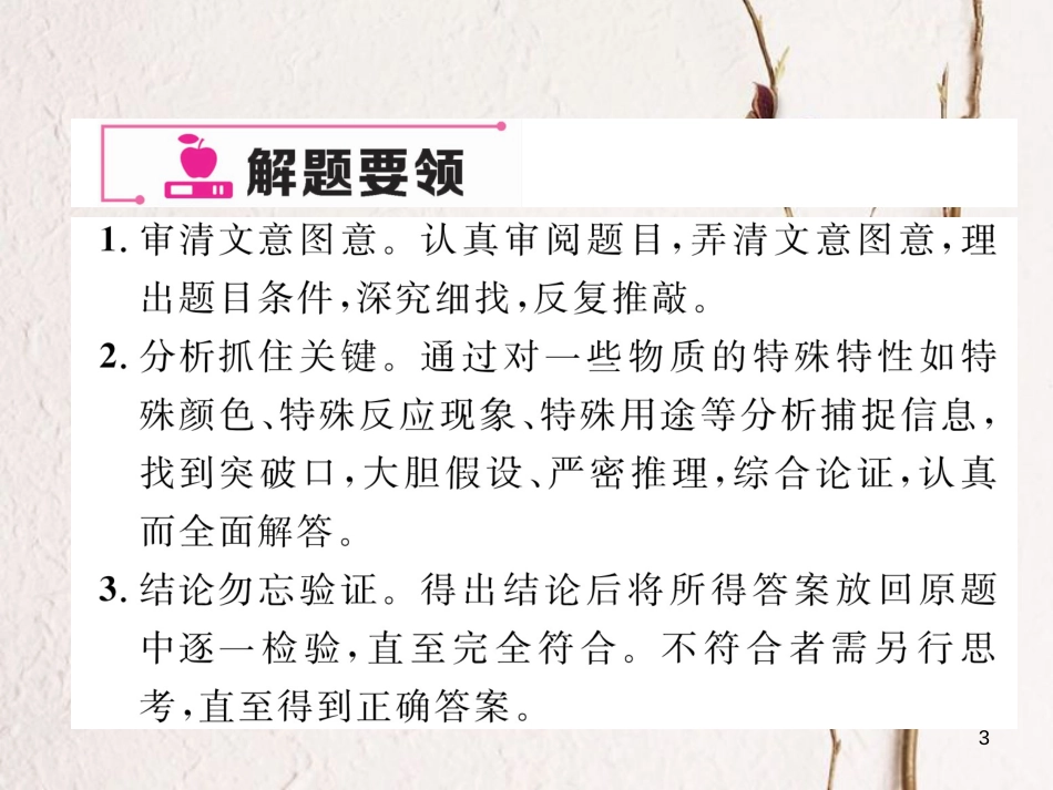 九年级化学下册 期末专题复习 专题复习3 推断类试题作业课件 （新版）新人教版_第3页