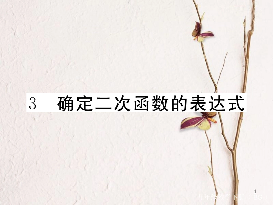 年九年级数学下册 第二章 二次函数 2.3 确定二次函数的表达式练习课件 （新版）北师大版_第1页