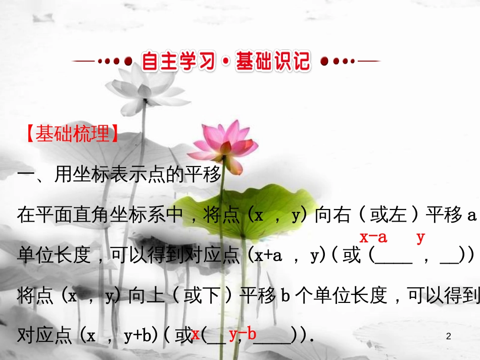 七年级数学下册 第七章 平面直角坐标系 7.2 坐标方法的简单应用 7.2.2 用坐标表示平移课件1 （新版）新人教版_第2页