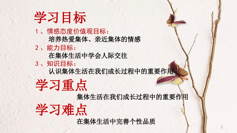 七年级道德与法治下册 第三单元 在集体中成长 第六课“我”和“我们”第2框集体生活成就我教学课件 新人教版_第2页