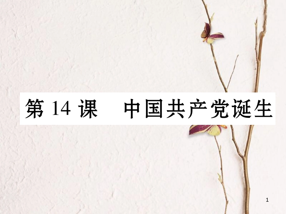 八年级历史上册 第四单元 新时代的曙光 第14课 中国共产党诞生作业课件 新人教版_第1页