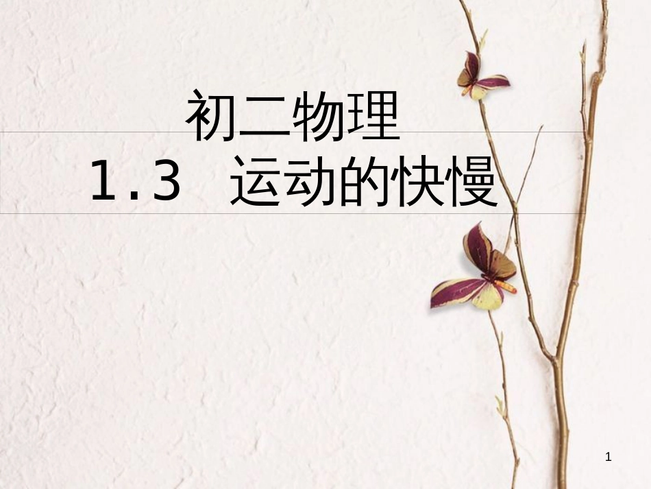 八年级物理上册 1.3 运动的快慢课件 （新版）新人教版_第1页