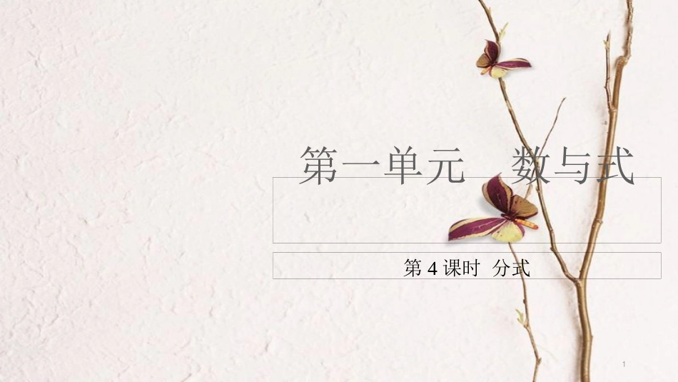 （安徽专用）中考数学复习 1.4 分式课件_第1页