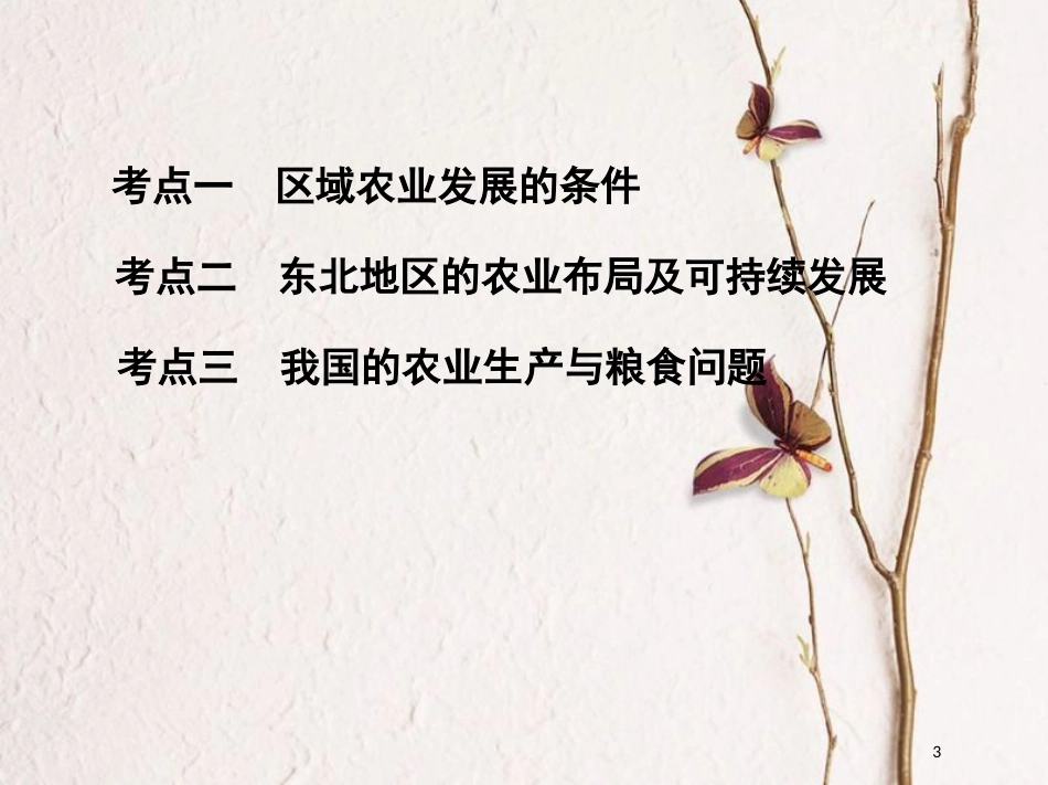2019届高考地理一轮复习 第十五单元 区域经济发展、区际联系与区域协调发展 第一讲 区域农业发展——以我国东北地区为例课件_第3页