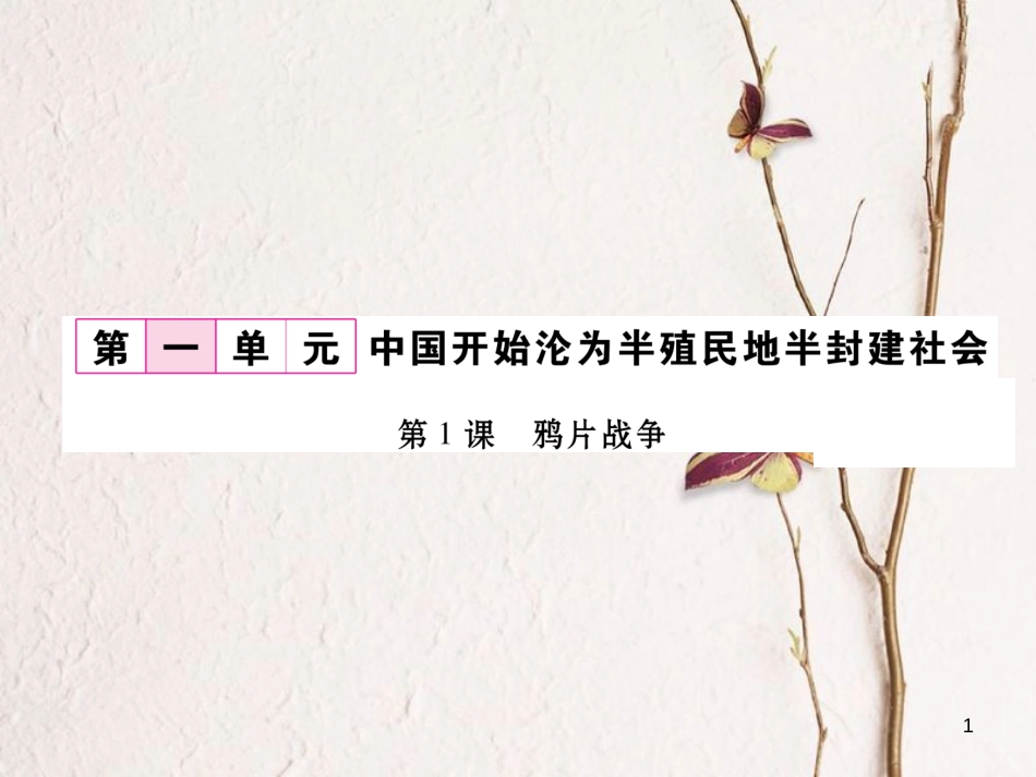八年级历史上册 第一单元 中国开始沦为半殖民地半封建社会 第1课 鸦片战争作业课件 新人教版_第1页
