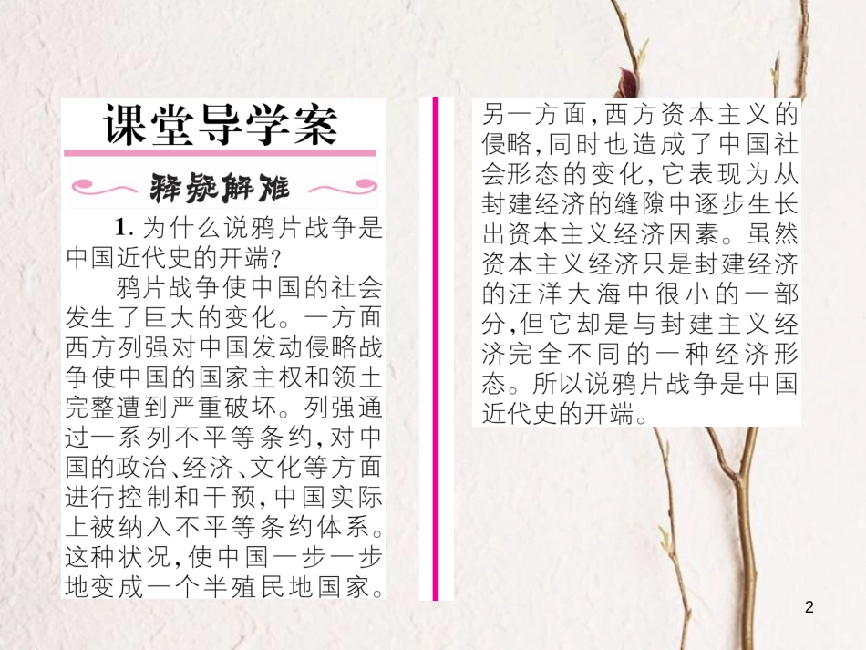 八年级历史上册 第一单元 中国开始沦为半殖民地半封建社会 第1课 鸦片战争作业课件 新人教版_第2页