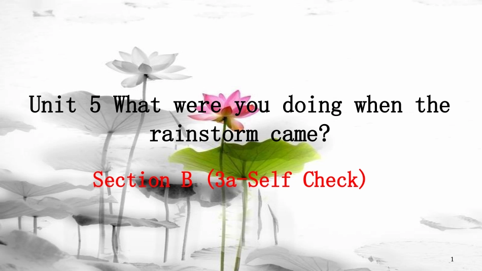 春八年级英语下册 Unit 5 What were you doing when the rainstorm came（第6课时）教学课件 （新版）人教新目标版_第1页