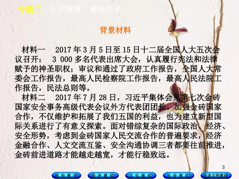 （广西北部湾专版）中考政治 知识专题突破篇三 认识国情 爱我中华知识梳理课件_第3页