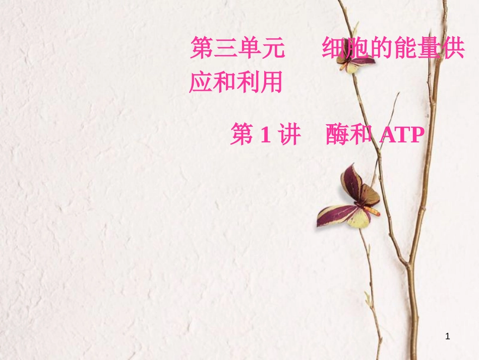2019版高考生物总复习 第三单元 细胞的能量供应和利用 第1讲 酶和ATP课件_第1页