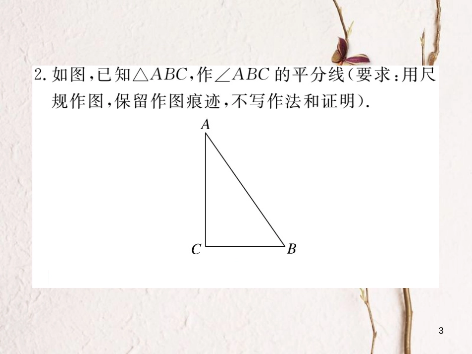 （贵州专用）八年级数学上册 12.3 角的平分线的性质 第1课时 角平分线的性质课件 （新版）新人教版_第3页