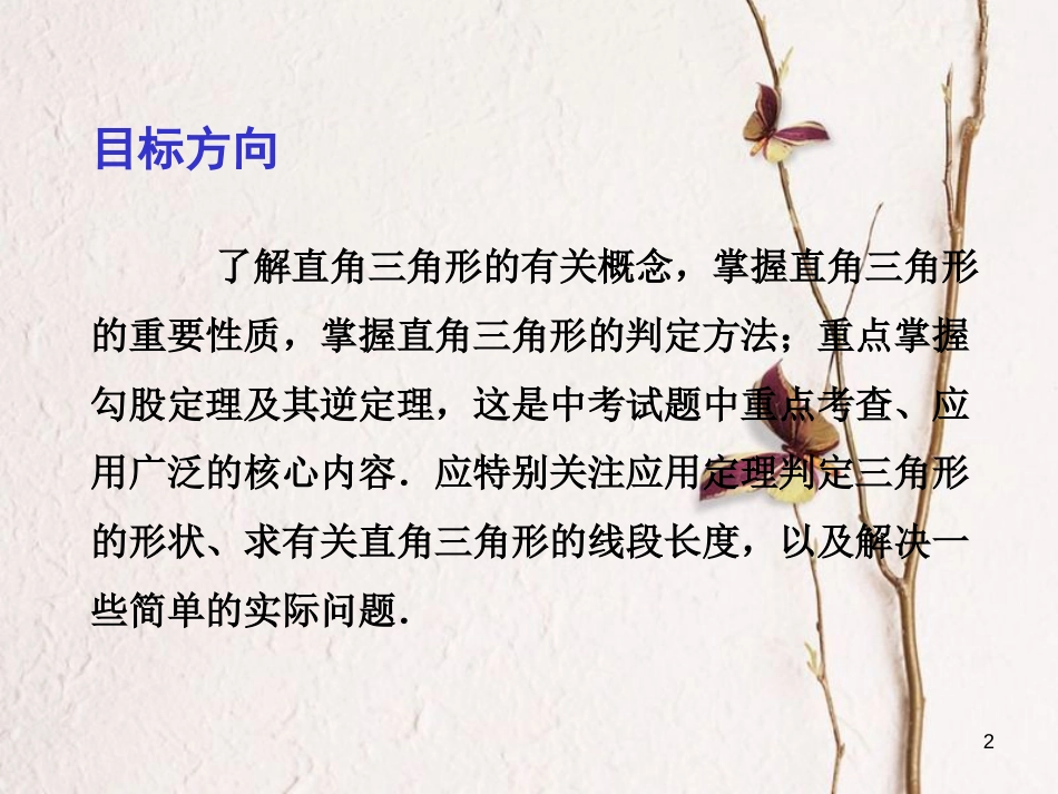 中考数学总复习 第一部分 基础篇 第四章 三角形 考点20 直角三角形与勾股定理课件_第2页