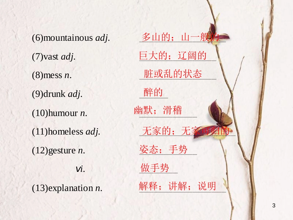 版高考英语大一轮复习 第1部分 模块复习方略 Unit 3 A taste of English humour课件 新人教版必修4_第3页
