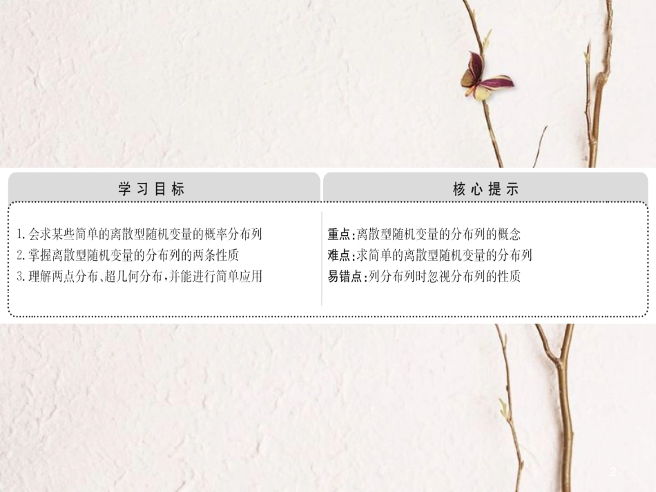 高中数学 第二章 随机变量及其分布 2.1 离散型随机变量及其分布列 2.1.2课件 新人教A版选修2-3_第2页