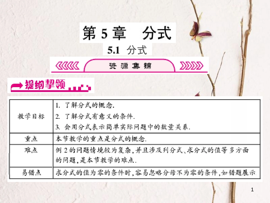 浙江省嘉兴市秀洲区七年级数学下册 第五章 分式 5.1 分式习题课件 （新版）浙教版_第1页