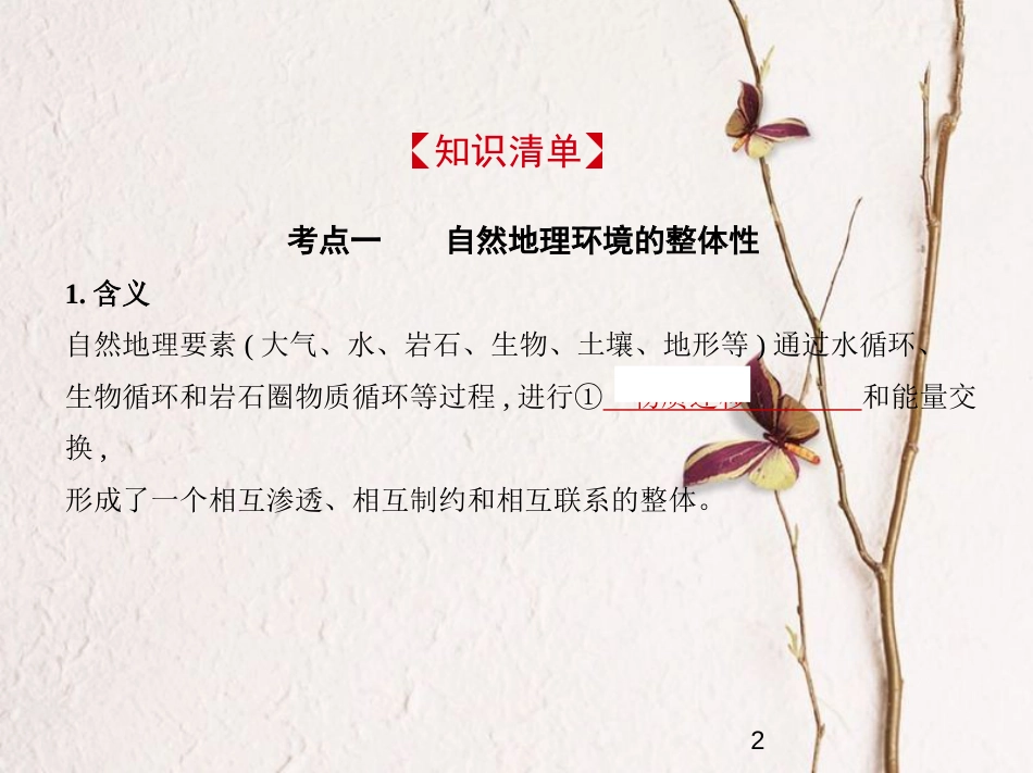 （新课标）2019版高考地理一轮复习 专题六 自然地理环境的整体性和差异性课件_第2页