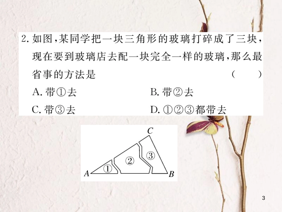 （贵州专用）八年级数学上册 12.2 三角形全等的判定 第3课时“角边角”“角角边”课件 （新版）新人教版_第3页