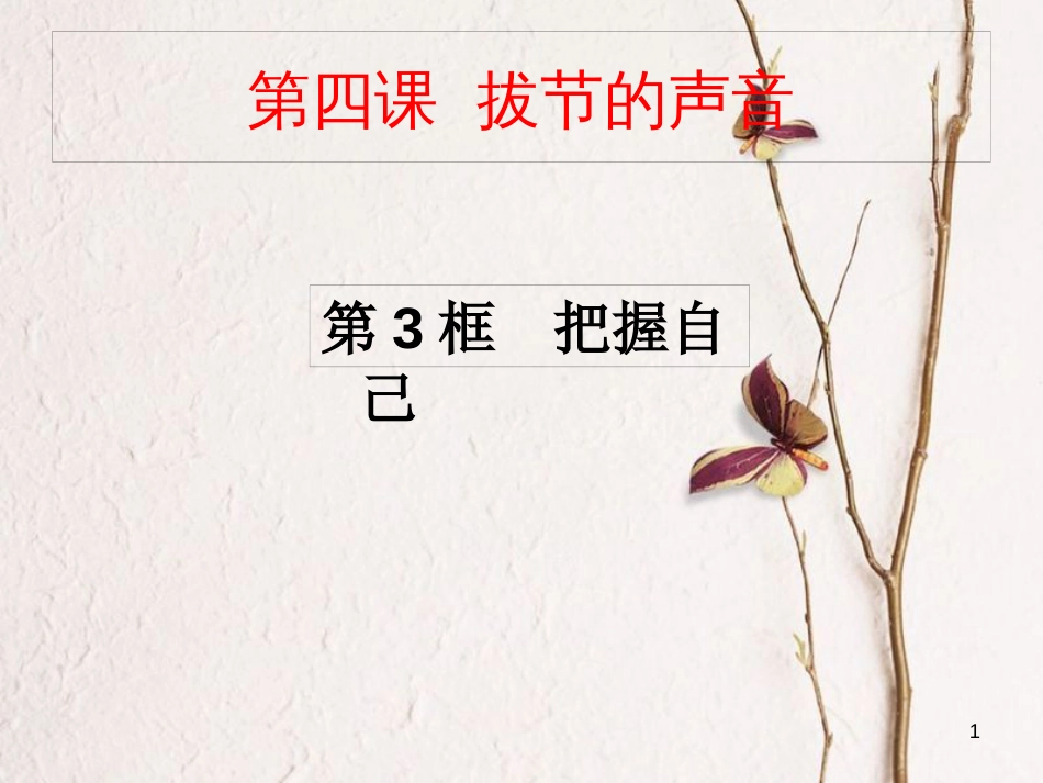 八年级道德与法治上册 第二单元 青春自画像 第四课 拔节的声音（把握自己）课件 人民版_第1页