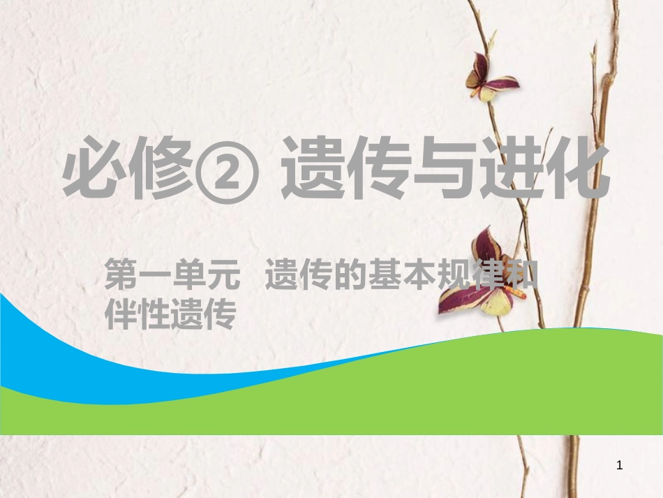 （全国通用版）2019版高考生物一轮复习 第2部分 遗传与进化 第一单元 遗传的基本规律与伴性遗传 第1讲 孟德尔的豌豆杂交实验（一）课件_第1页
