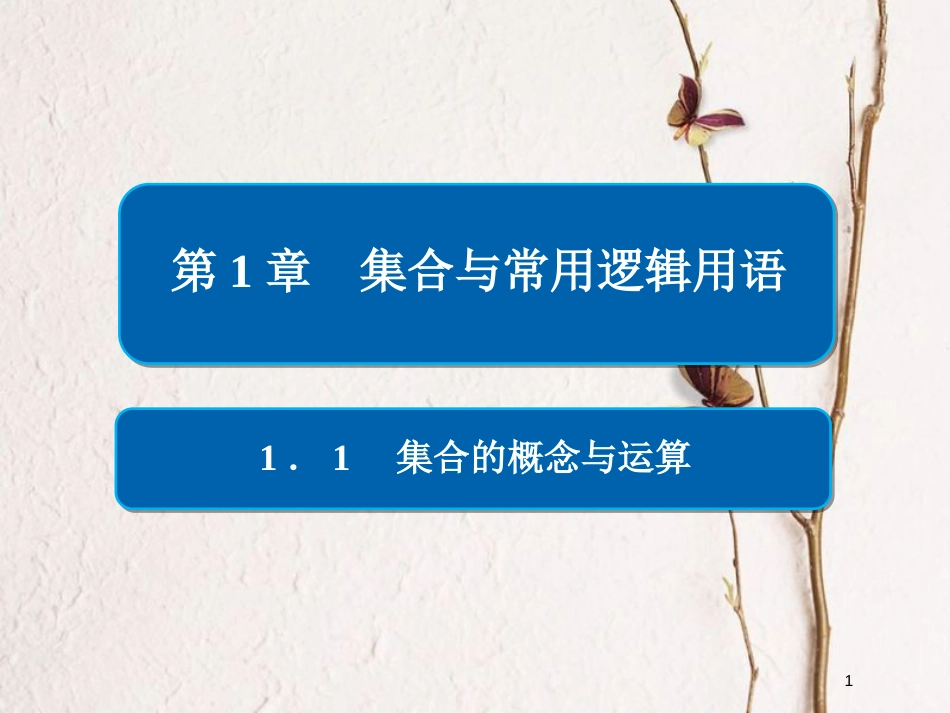 2019版高考数学一轮复习 第1章 集合与常用逻辑用语 1.1 集合的概念与运算课件 文_第1页