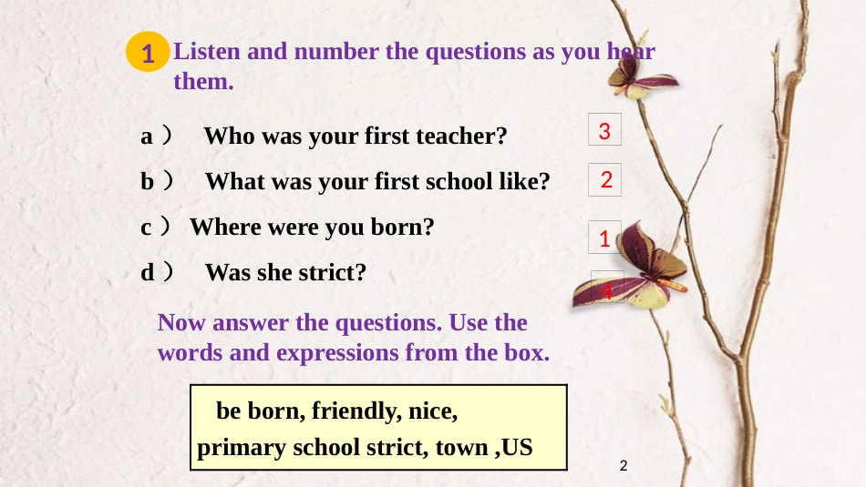 七年级英语下册 Module 7 My past life Unit 1 I was born in a small village教学课件 （新版）外研版_第2页