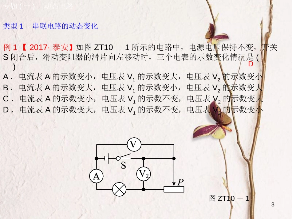 安徽省中考物理 专题突破（十）动态电路复习课件_第3页