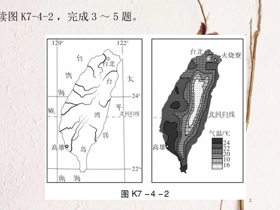 （广东专版）八年级地理下册 第七章 第四节 祖国的神圣领土——台湾省课堂十分钟课件 （新版）新人教版_第3页