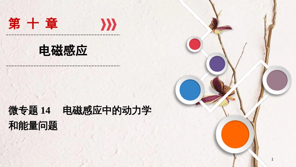 2019年高考物理大一轮复习 微专题14 电磁感应中的动力学和能量问题课件 新人教版_第1页