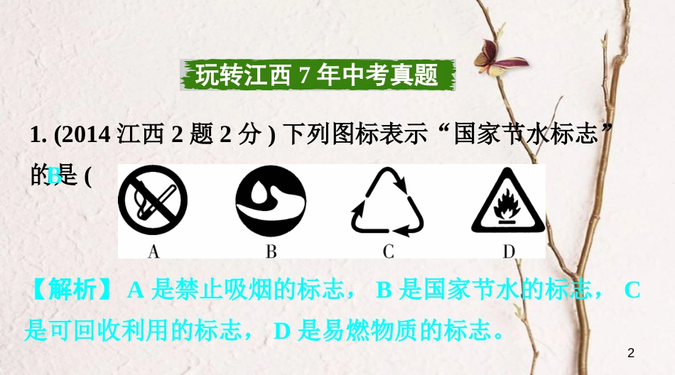 江西省中考化学复习第一部分考点研究第四单元自然界的水课时1自然界的水课件_第2页