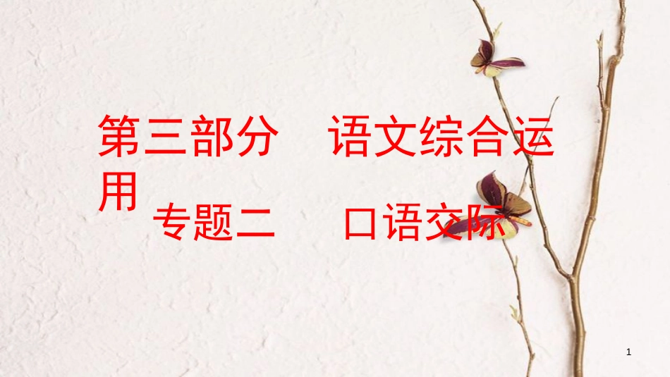 云南省中考语文复习方案 第三部分 语文综合运用 专题二 口语交际课件_第1页
