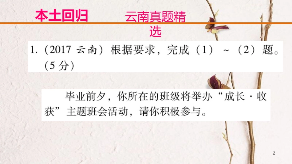 云南省中考语文复习方案 第三部分 语文综合运用 专题二 口语交际课件_第2页