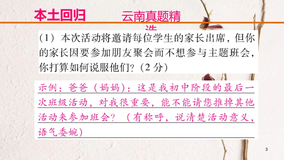 云南省中考语文复习方案 第三部分 语文综合运用 专题二 口语交际课件_第3页