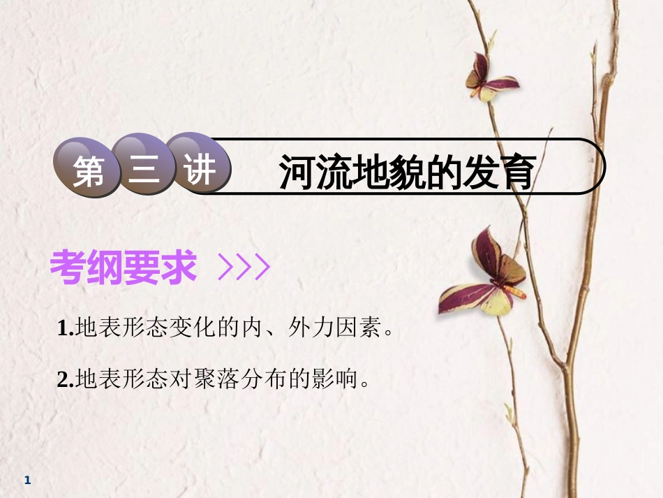 2019届高考地理一轮复习 第四章 地表形态塑造 第三讲 河流地貌的发育课件_第1页