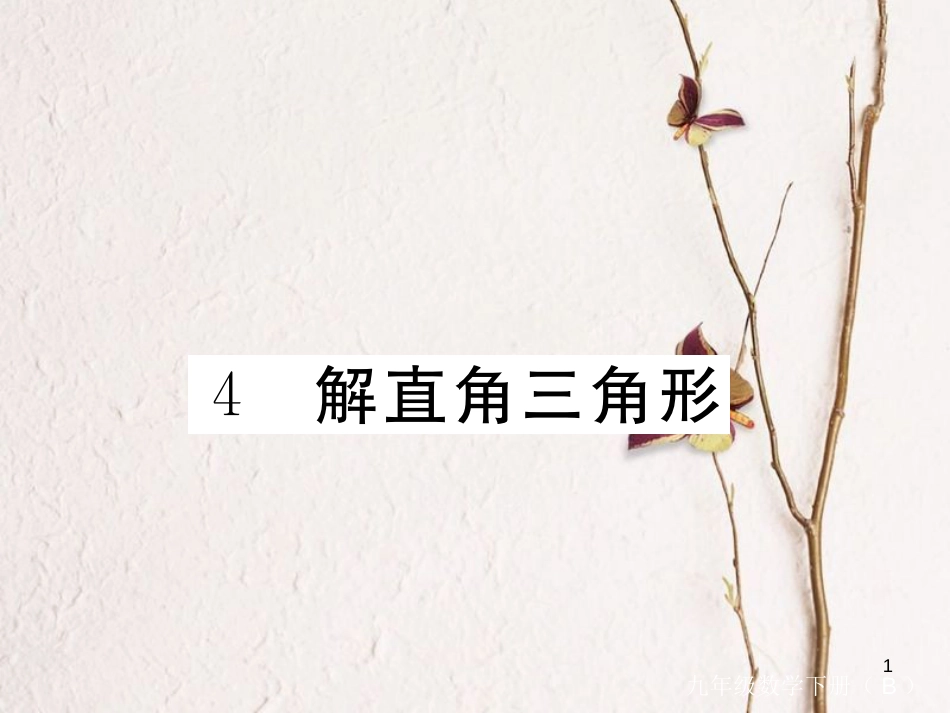 江西省2018年九年级数学下册 第一章 直角三角形的边角关系 1.4 解直角三角形练习课件 （新版）北师大版_第1页
