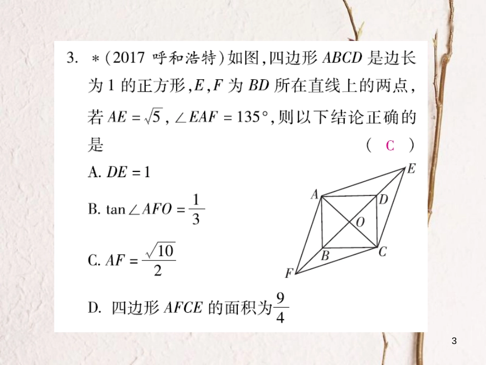 云南省中考数学总复习 第五章 四边形 5.3 四边形的综合课件_第3页