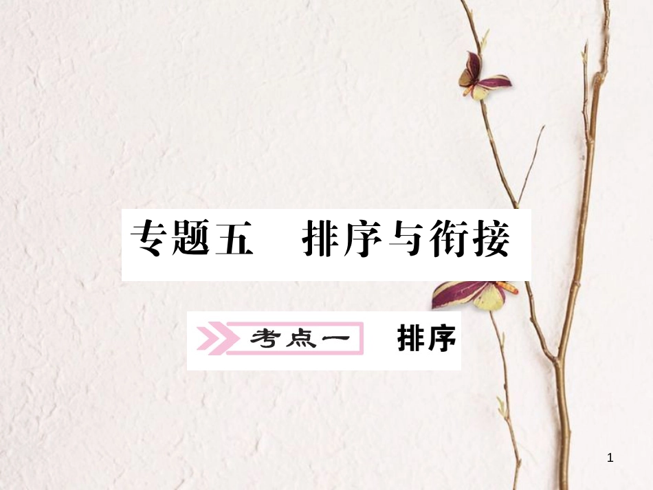 中考语文二轮复习 专题突破讲读 第1部分 语言积累与运用 专题五 排序与衔接课件_第1页