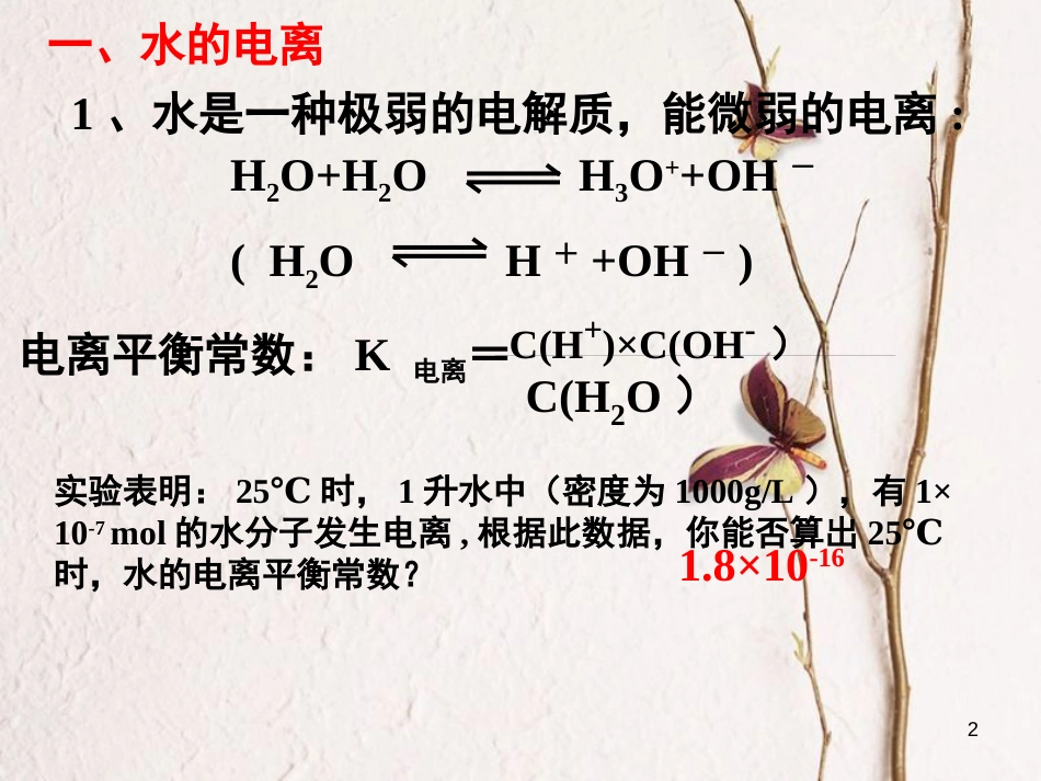 浙江省杭州市高中化学 专题3 溶液中的离子反应 3.1.3 常见弱电解质课件 苏教版选修4_第2页