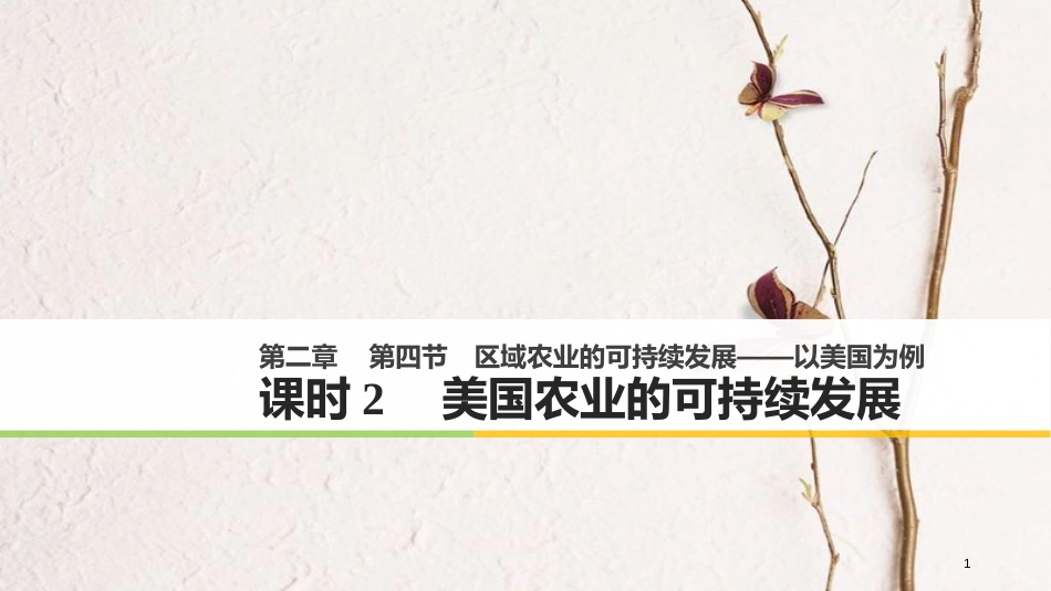 高中地理 第二章 区域可持续发展 第四节 区域农业的可持续发展——以美国为例（2）同步备课课件 湘教版必修3_第1页