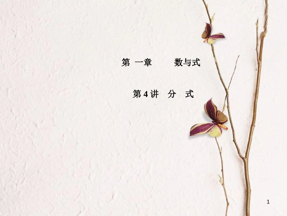 河北省中考数学复习 第1章 数与式 第4讲 分式课件_第1页
