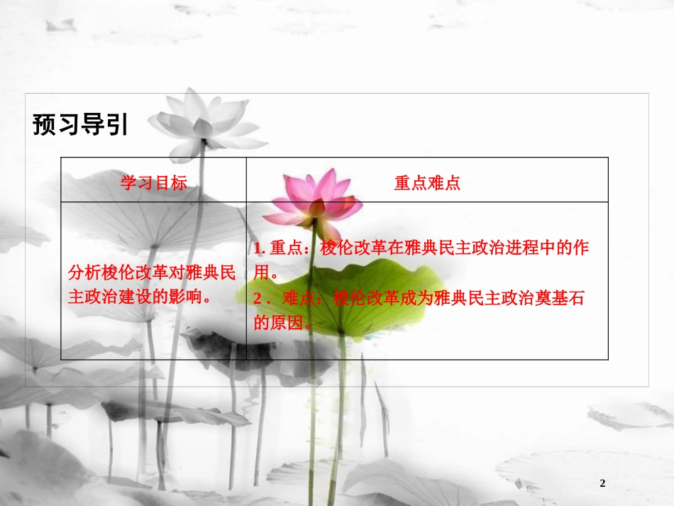 高中历史 第1单元 梭伦改革 第3课 雅典民主政治的奠基石课件 新人教版选修1_第2页