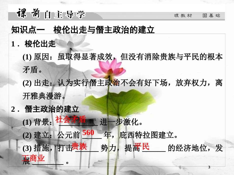 高中历史 第1单元 梭伦改革 第3课 雅典民主政治的奠基石课件 新人教版选修1_第3页