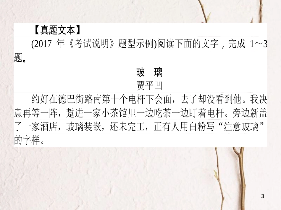 高考语文二轮复习 专题二 文学类文本阅读（小说）1 小说阅读答题指导课件_第3页