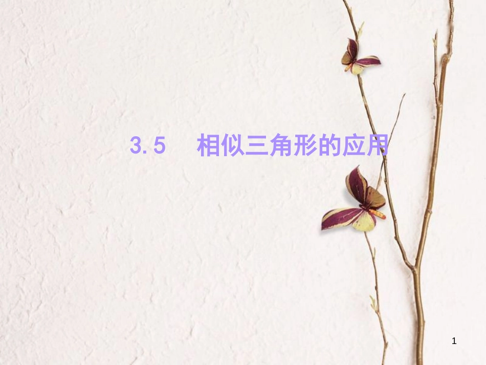 九年级数学上册 第3章 图形的相似 3.5 相似三角形的应用课件 （新版）湘教版_第1页