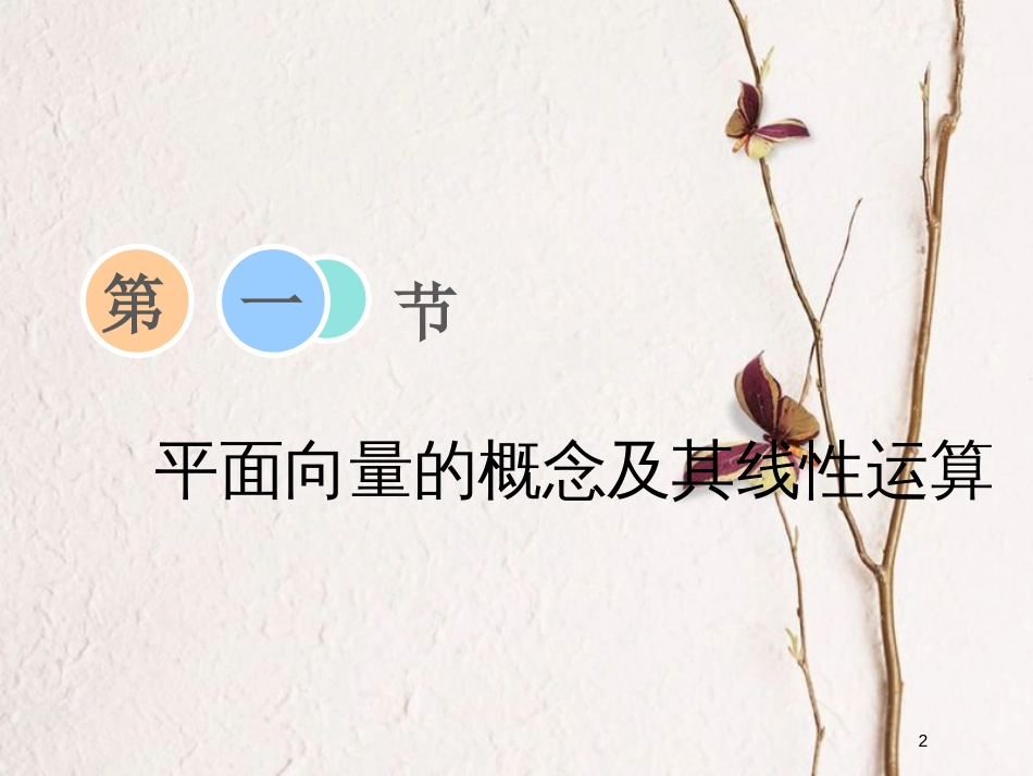 2019届高考数学一轮复习 第四章 平面向量、数系的扩充与复数的引入 第一节 平面向量的概念及其线性运算课件 理_第2页